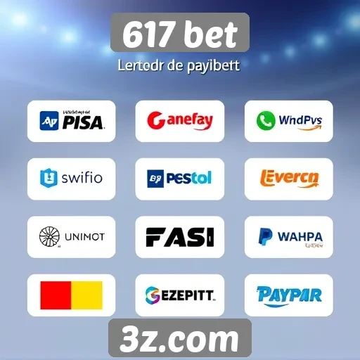 Métodos de pagamento disponíveis na plataforma 617 bet